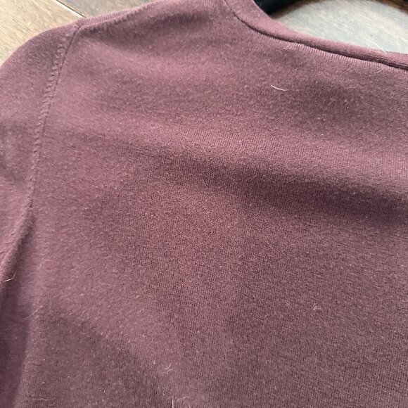 LOFT Maroon Burgundy Tie Front Button Up Cardigan Sweater Top Size Medium - Picture 7 of 8